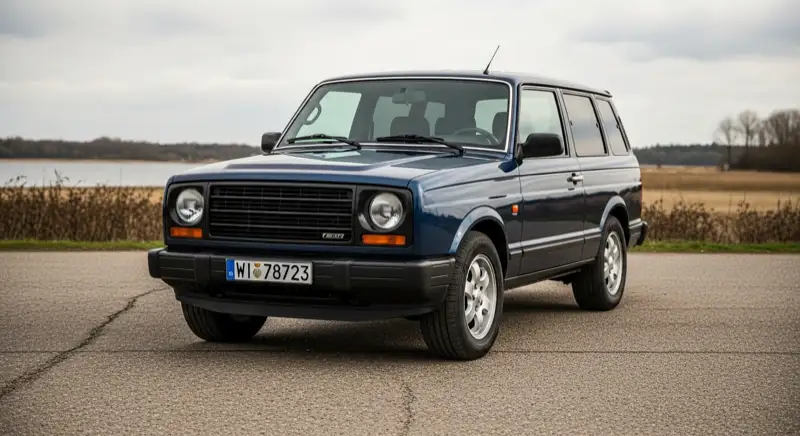 Aerial drone view of typical German residential neighborhood with mixed roof types, red and dark roof tiles, gardens visible, sunny day