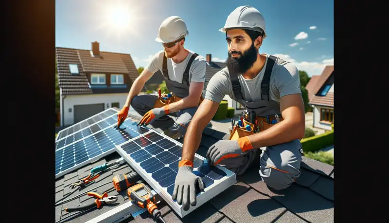 Solarinstallation auf einem Einfamilienhaus in Mönchengladbach