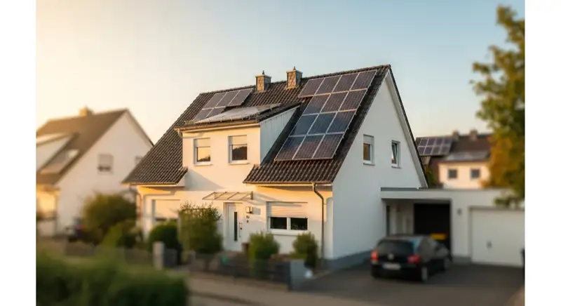 Einfamilienhaus in Münster mit PV-Anlage auf Satteldach