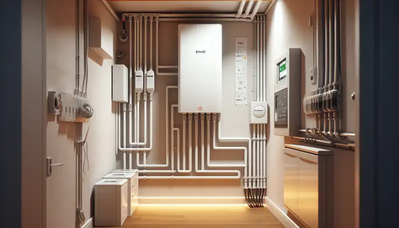 Moderner Batteriespeicher im Technikraum eines Münsteraner Eigenheims