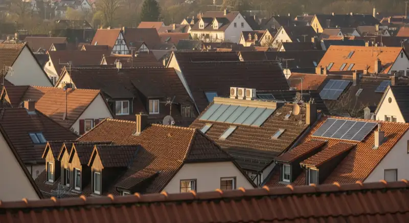 Historische Dachlandschaft in der Altstadt von Neumarkt in der Oberpfalz