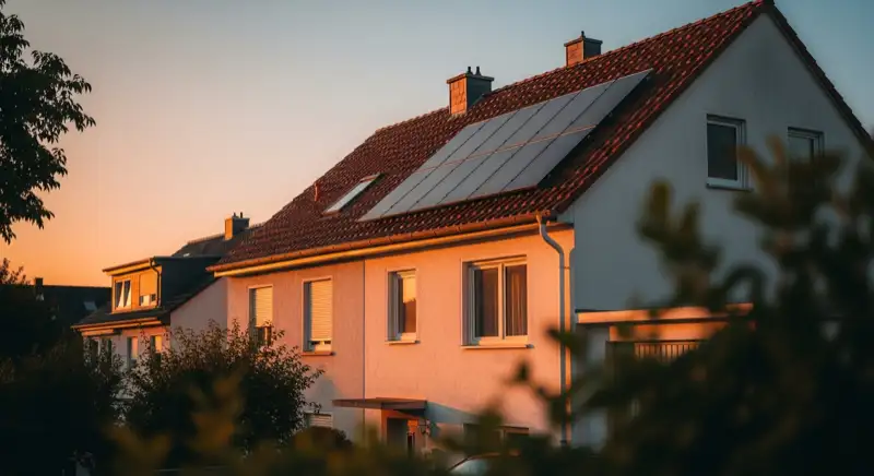 Blick auf Neuwied mit Solardächern