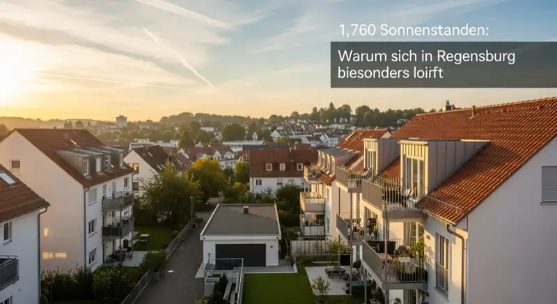 Wohngebiete in Regensburg mit verschiedenen Bauformen, typische Einfamilienhäuser und Dachstrukturen aus der Luft