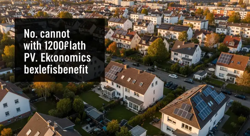 Aerial drone view of typical German residential neighborhood with mixed roof types, red and dark roof tiles, gardens visible, sunny day