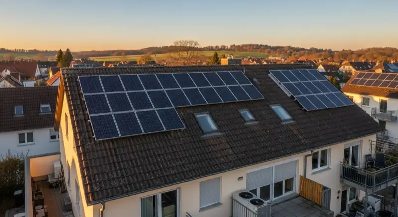 Hofgebaeude bei Stendal-Borstel mit grossem Sattel- und Nebendach fuer Photovoltaik
