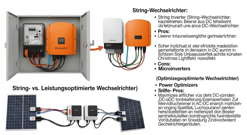 Modern German electrical meter cabinet (Zählerschrank) with smart meter and solar inverter connection, clean technical installation