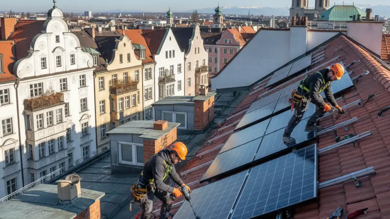 Wechselrichter und Energiemanagement einer PV-Anlage in München