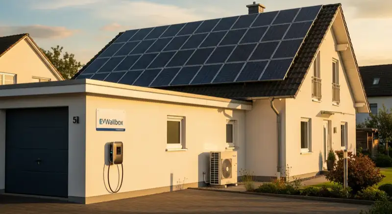 PV-Anlage auf Einfamilienhaus mit Wallbox für E-Auto in Neunkirchen