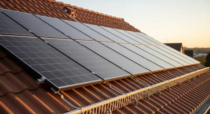 Technische Detailansicht einer PV-Anlage auf einem Wohnhaus in Neustadt an der Weinstraße