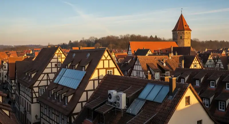 Nürtinger Altstadt mit historischen Fachwerkhäusern und sichtbarer Dachlandschaft