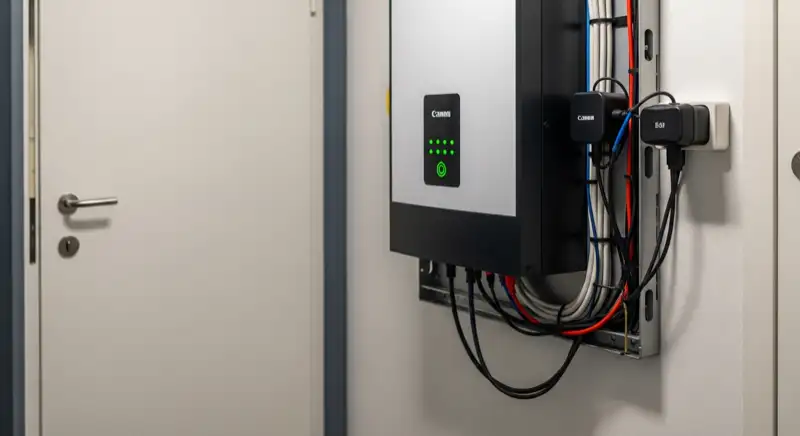 Moderner Batteriespeicher installiert in einem Keller in Paderborn