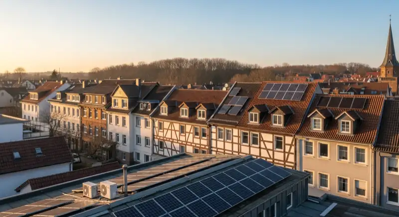 Historische Fachwerkhäuser in der Lenneper Altstadt Remscheid mit traditionellen Schieferdächern