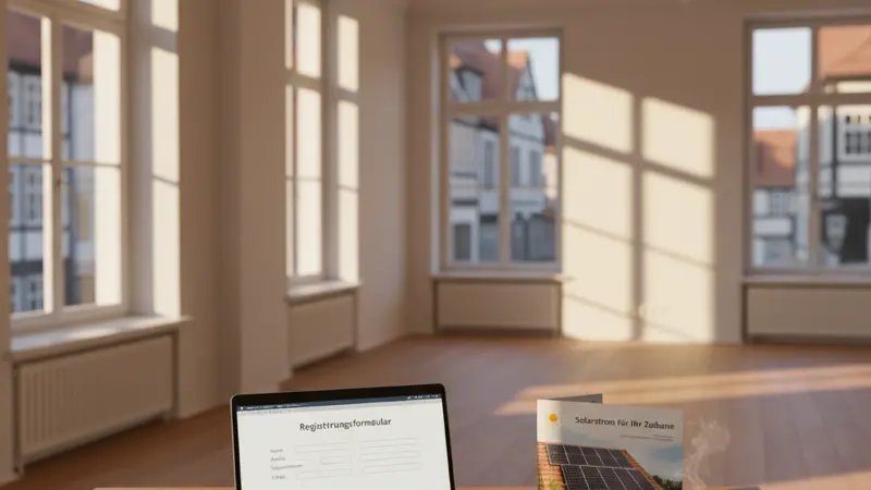 Person am Laptop bei der MaStR-Registrierung für ein Balkonkraftwerk