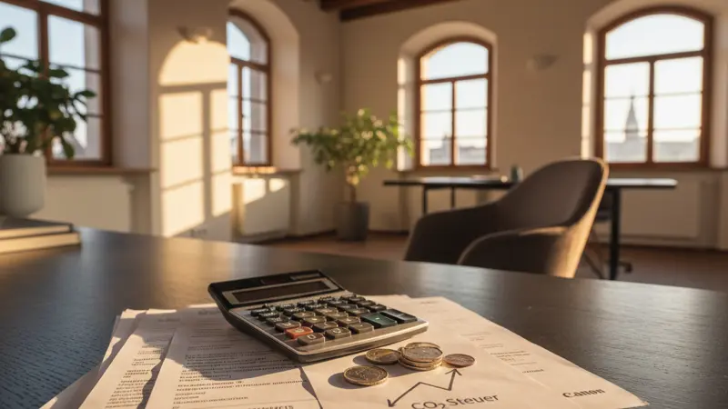 Heizkostenabrechnung auf einem Schreibtisch mit steigenden Kosten