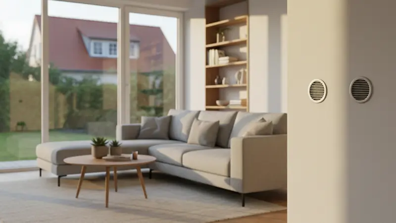 Dezentrales Lüftungsgerät mit Wärmerückgewinnung in einer Hauswand