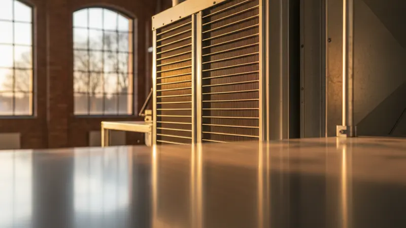 Kreuzstrom-Wärmetauscher einer Lüftungsanlage im Detail