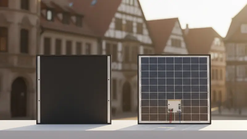 Vergleich monofazial vs bifazial Solarmodul nebeneinander