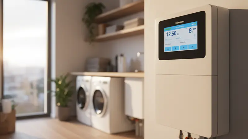 Smart-Home-Display zeigt Energieflüsse und Eigenverbrauch einer Solaranlage