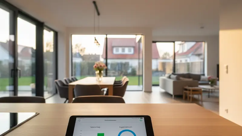 Energiemanagement-Dashboard zeigt Eigenverbrauch, Solarertrag und Batteriestatus