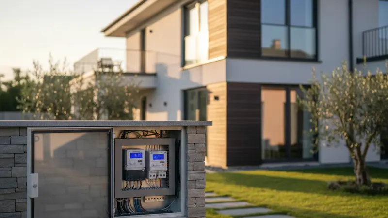 Smart Meter und digitaler Stromzaehler im Sicherungskasten installiert