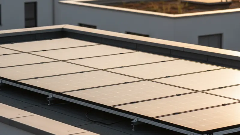 Solaranlage auf einem modernen Flachdach