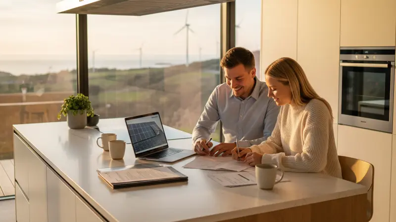 Paar bei der Beratung für eine Solaranlage