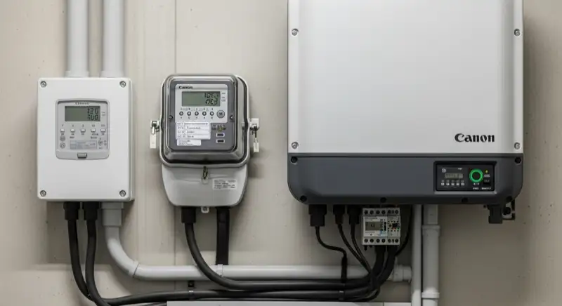 Smart Meter und Einspeisezähler einer gewerblichen PV-Anlage