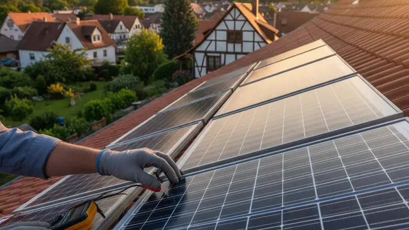 Verschiedene Solarmodule in Nahaufnahme mit TOPCon Zelltechnologie