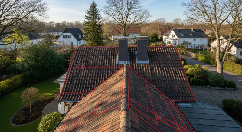 Einfamilienhaus Dachanalyse - Ausrichtung und Flächen für Photovoltaikanlage
