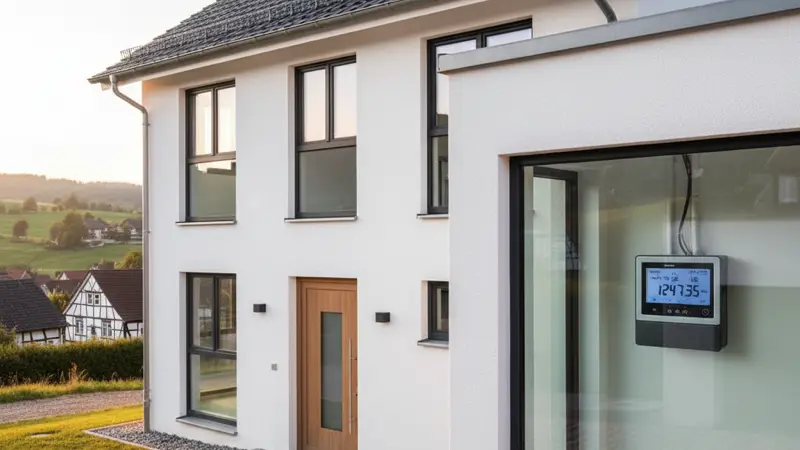 Modernes Smart Meter Display mit digitaler Verbrauchsanzeige