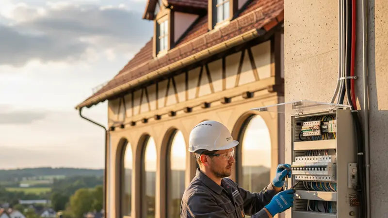 Elektriker installiert ein Smart Meter im Zählerkasten