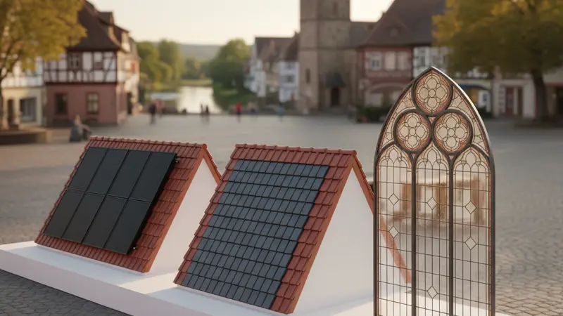 Verschiedene denkmalgerechte Solarmodultypen im Vergleich