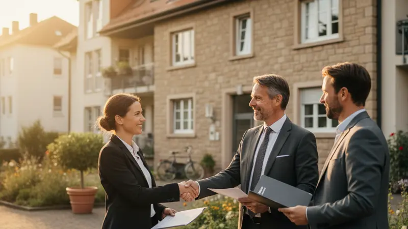 Vertragsunterzeichnung für Mieterstrom zwischen Vermieter und Mieter