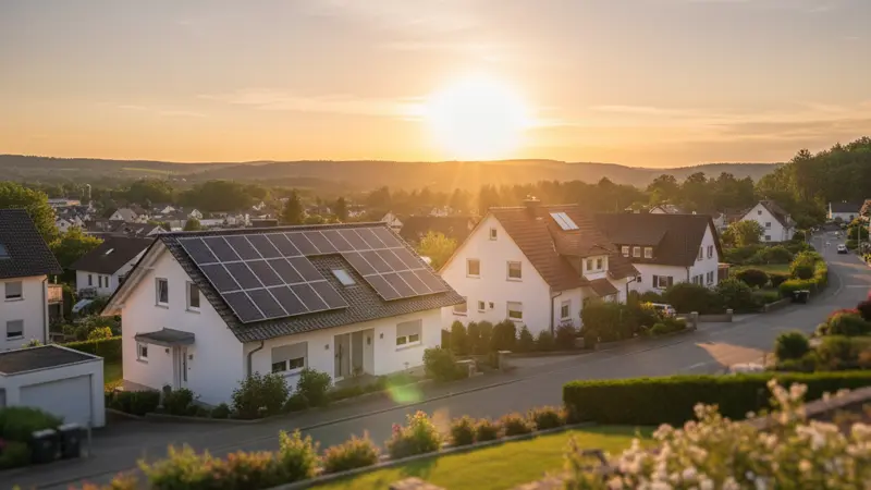 Sonnenlicht wird von Solarmodulen in Richtung Nachbargrundstück reflektiert