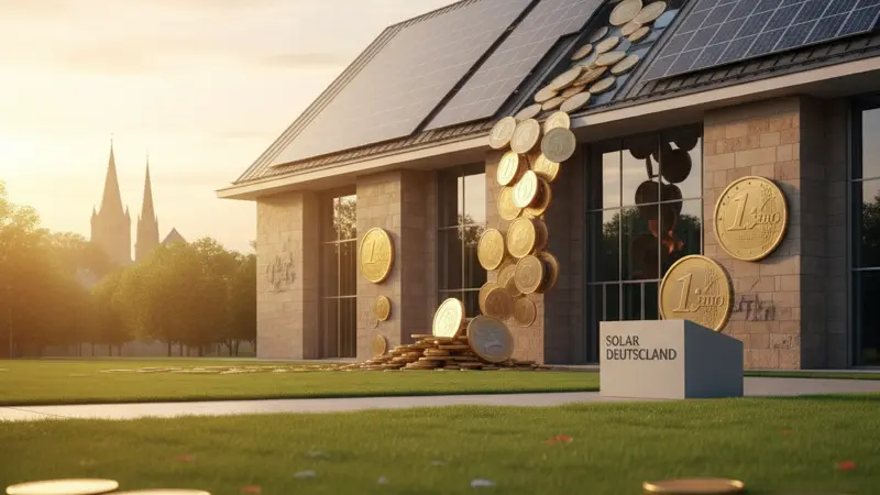 Deutschlandkarte mit farblich markierten Bundesländern und deren Speicherförderung