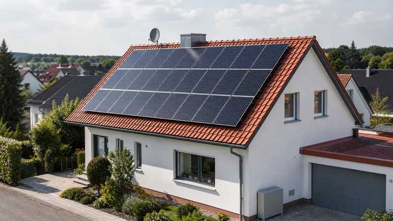 Fachgerecht montierter Stromspeicher neben Solartechnik im Technikraum