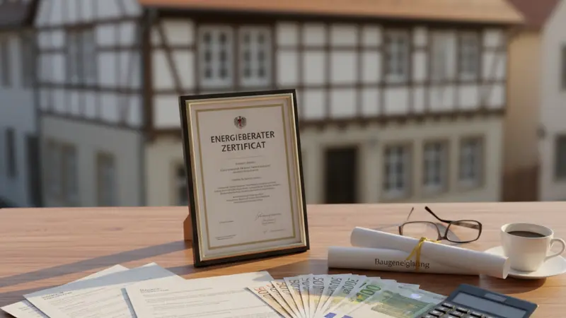 Förderunterlagen und Dokumente für den BAFA-Antrag auf einem Schreibtisch