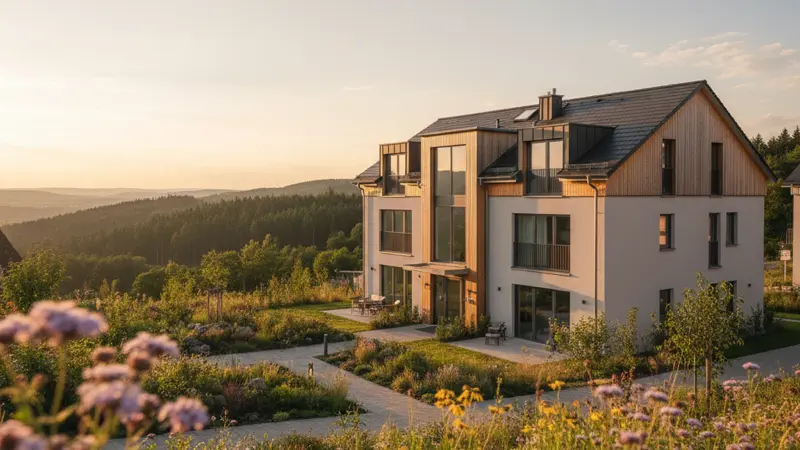 Schematische Darstellung der Funktionsweise eines Hybrid-Heizsystems mit Wärmepumpe und Gaskessel