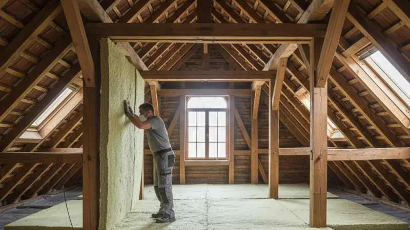 Dachbodendämmung mit Mineralwolle im Altbau