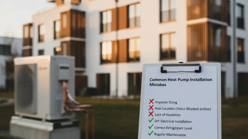 Checkliste mit häufigen Fehlern bei der Wärmepumpen-Installation als Vermieter