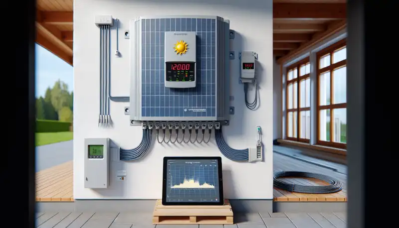 Installateure montieren Solarmodule auf einem Dach in Aachen