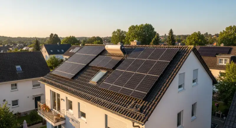 Wallbox an einem Einfamilienhaus mit Solardach in Altena