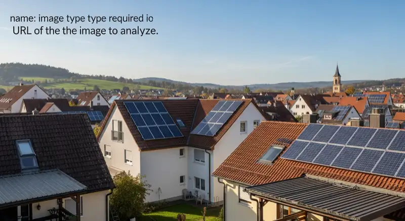 Installateur montiert PV-Module auf geneigtem Dach in Amberg bei klarer Sicht
