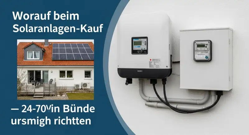 Modern German electrical meter cabinet (Zählerschrank) with smart meter and solar inverter connection, clean technical installation
