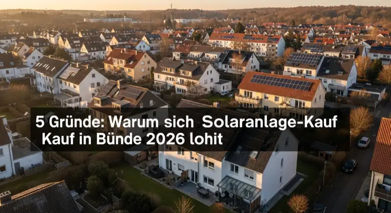 Aerial drone view of typical German residential neighborhood with mixed roof types, red and dark roof tiles, gardens visible, sunny day