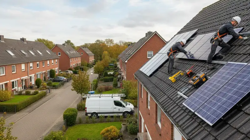 Montageprozess für eine Solaranlage in Celle