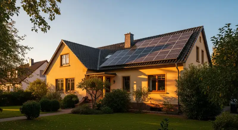 Solaranlage auf einem Einfamilienhaus in Chemnitz