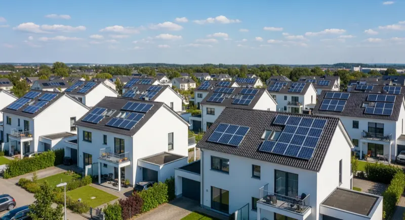 Reihenhäuser mit Solaranlagen in Duisburg