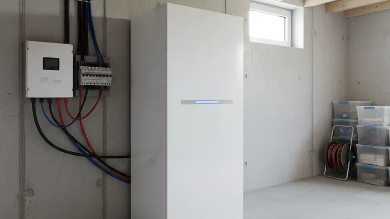 Batteriespeicher im Keller eines Duisburger Einfamilienhauses