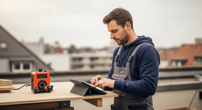Nahaufnahme Solarpanels auf Erfurter Dach